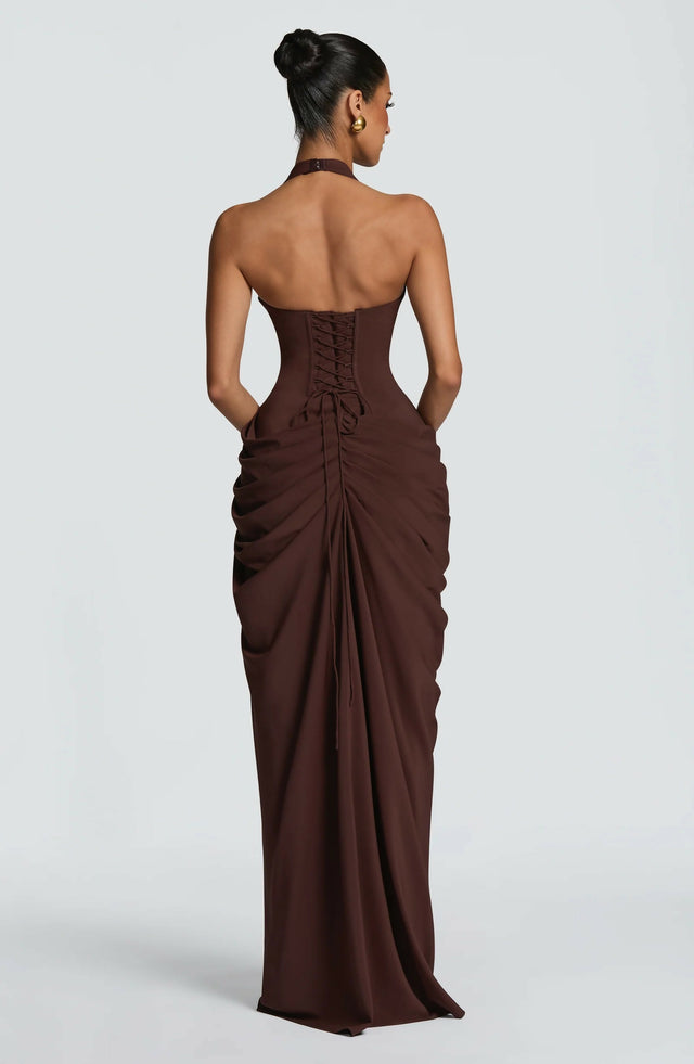 BABYBOO Minette Maxi Dress Plum Brown