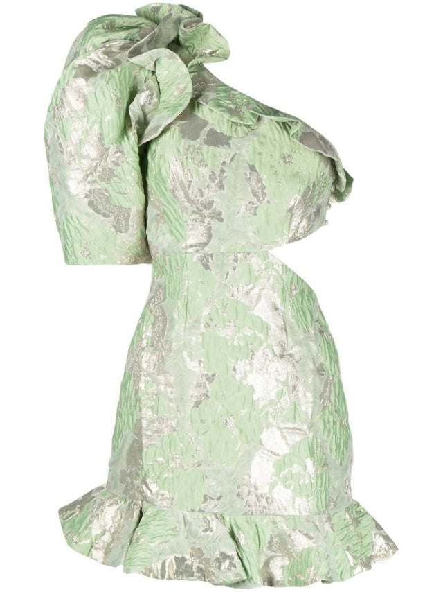 Alemais Mira One Shoulder Mini Dress Green Size 10