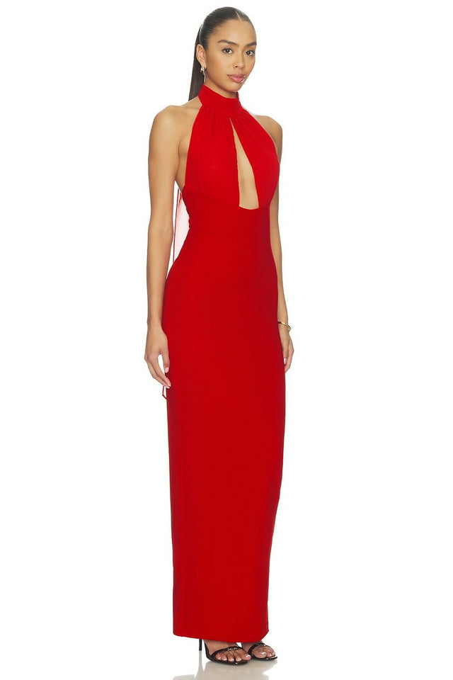 Nookie The Martini Halter Gown - Red
