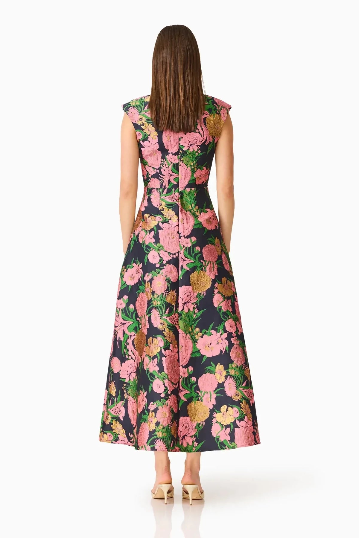 Elliatt Eclore V-Neck Maxi Dress - Pink &amp; Black Floral – view 3