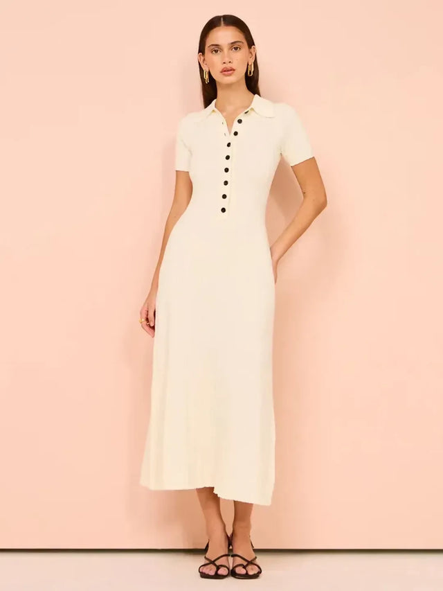 Anna Quan Laurel Penelope Midi Silence Ivory Dress