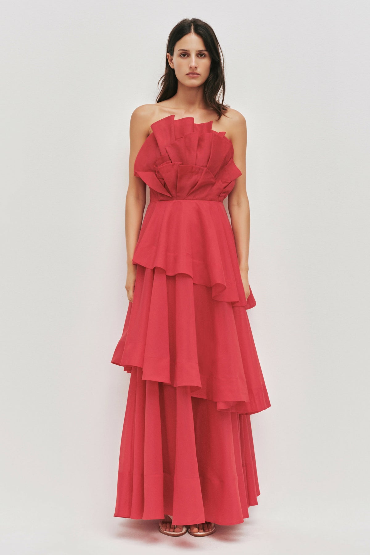 Aje Selestia Gown Scarlett Red Size 12 – designer dress hire
