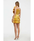 Acler Abbotsford Mini Dress Honey Gold Metallic - 8 / Yellow - Dresses