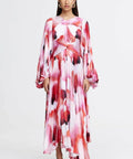 Acler Dailley Midi Dress Plum Watercolour Size 16 - 16 / Multi - Dresses