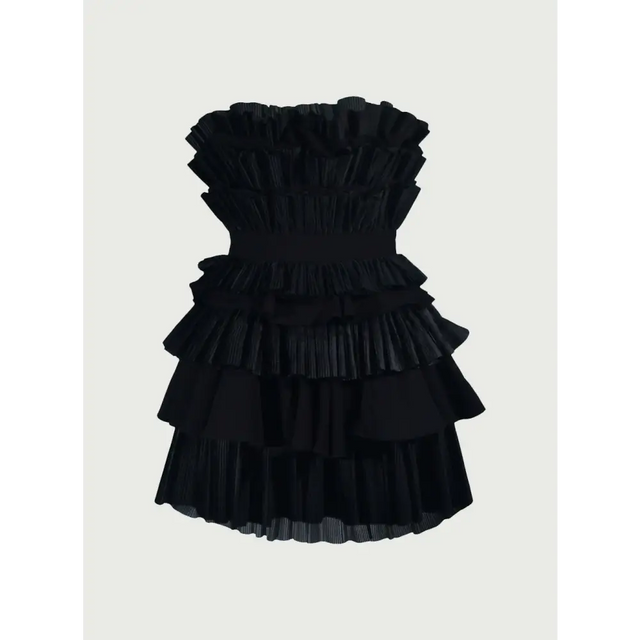 Acler Elsher Strapless Tiered Mini Dress Black Size 10 - 10 / Black - Dresses