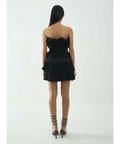 Acler Elsher Strapless Tiered Mini Dress Black Size 10 - 10 / Black - Dresses