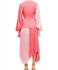 Acler Empire Midi Dress Two Tone Pink Size 10 - 10 / Pink - Dresses