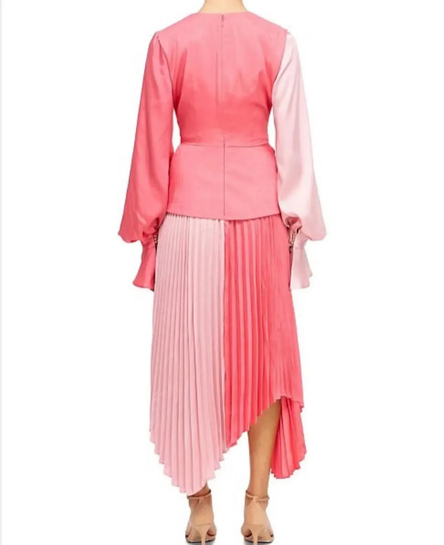 Acler Empire Midi Dress Two Tone Pink Size 10 - 10 / Pink - Dresses
