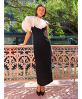 Acler Hampstead Midi Dress In Black With Ivory Size 12 - 12 / Multi - Dresses