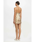 Acler Hillsome Mini Dress Gold Size 12 - 12 / Gold - Dresses