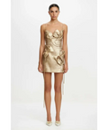 Acler Hillsome Mini Dress Gold Size 12 - 12 / Gold - Dresses