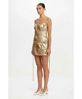 Acler Hillsome Mini Dress Gold Size 12 - 12 / Gold - Dresses