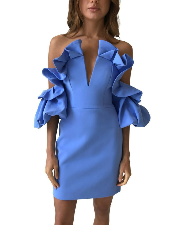 Acler Hitching Dress - 12 / Blue - Dresses