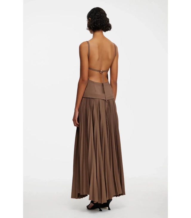 Acler Leasgill Midi Dress in Sepia | Passion For Fashion
