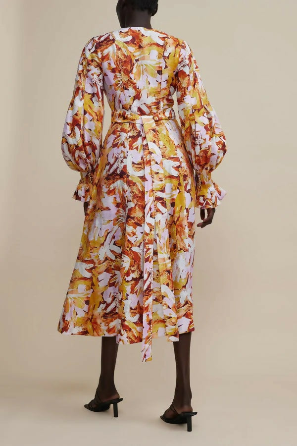 Acler Lydford Dress in Lilac Brush - 16 / Multi - Dresses