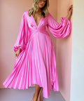Acler Palms Pleat Dress - 12 / Pink - Dresses