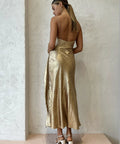 Acler Queensbridge Midi Dress - 8 / Gold - Dresses