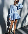 Acler Sherwood Mini Dress - 8 / Blue - Dresses