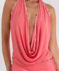 Acre Lou Hariette Midi Skirt & Tatiana Cowl Top - Sorbet - 6 / Pink - Outfit Sets