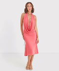 Acre Lou Hariette Midi Skirt & Tatiana Cowl Top - Sorbet - 6 / Pink - Outfit Sets