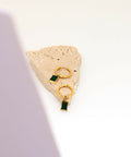 Afine Mia Emerald Earrings - Gold - Earrings