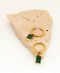 Afine Mia Emerald Earrings - Gold - Earrings