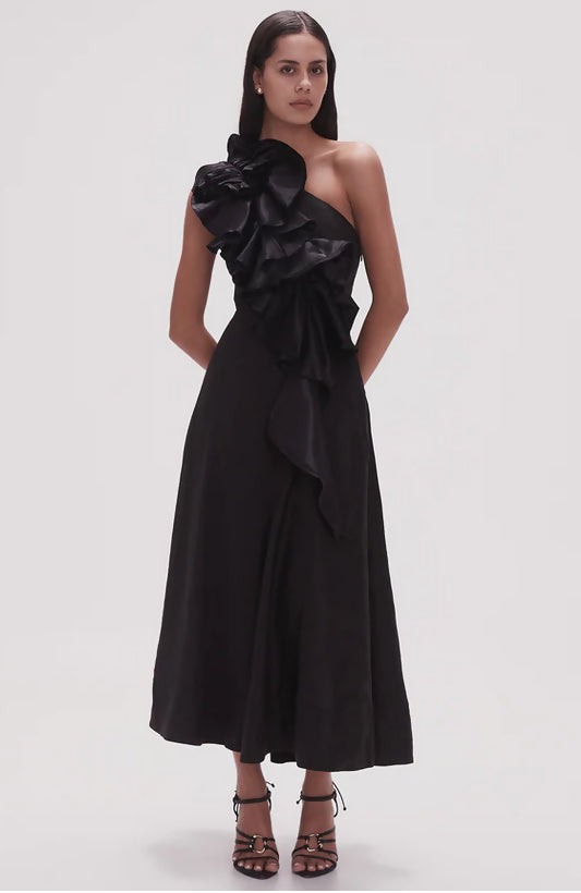 Aje Adelia Ruffle Dress Black - Dresses