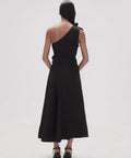 Aje Adelia Ruffle Midi Dress Black Size S/AU 8 - 8 / Black - Dresses