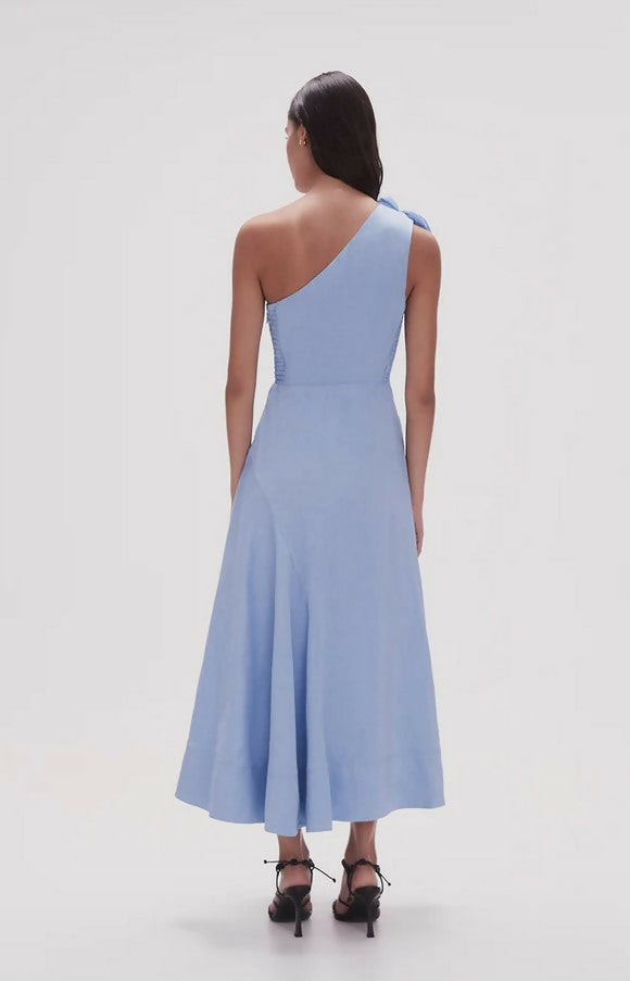 Aje Adelia Ruffle Midi Dress Blue - 8 / Blue - Dresses