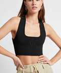 Aje Alla Knit Crop - 6 / Black - Tops