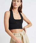 Aje Alla Knit Crop - 6 / Black - Tops