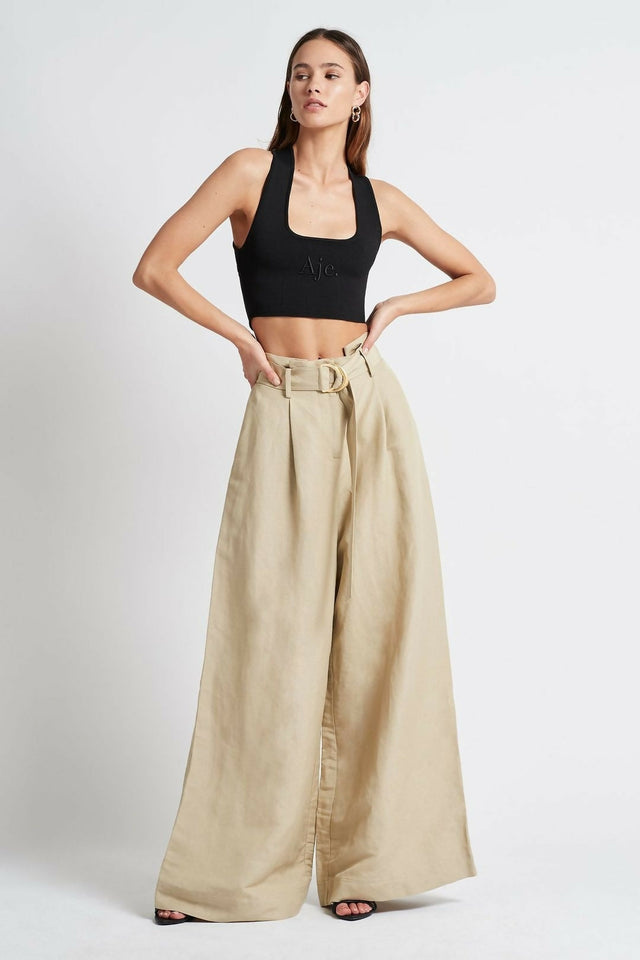 Aje Alla Knit Crop - 6 / Black - Tops