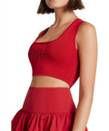 Aje Alla Knit Crop - 6 / Red - Tops