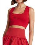 Aje Alla Knit Crop - 6 / Red - Tops