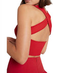 Aje Alla Knit Crop - 6 / Red - Tops