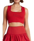 Aje Alla Knit Crop - 6 / Red - Tops