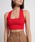 Aje Alla Knit Crop - 6 / Red - Tops