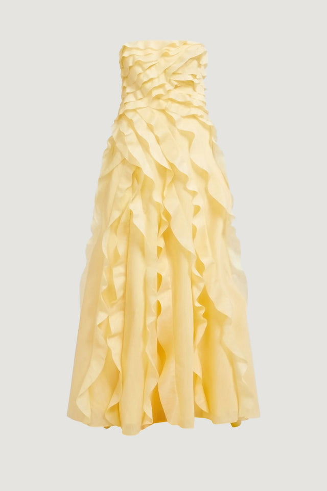 Aje Allairie Gown - 10 / Yellow - Dresses