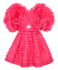 Aje Amour Ruffle Mini Dress - 8 / Pink - Dresses