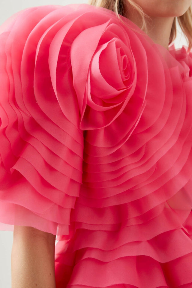 Aje Amour Ruffle Mini Dress - 8 / Pink - Dresses
