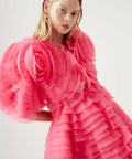 Aje Amour Ruffle Mini Dress - 8 / Pink - Dresses