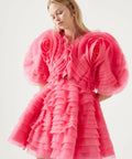 Aje Amour Ruffle Mini Dress - 8 / Pink - Dresses