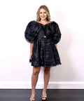 AjeAmourRuffleMiniDressinBlack