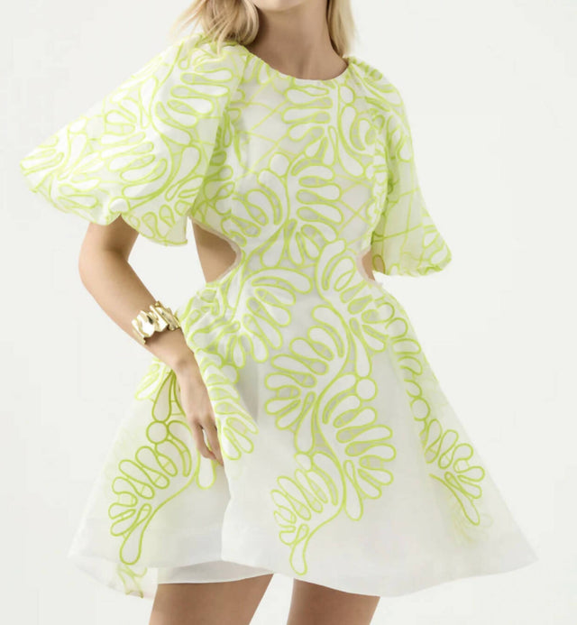 Aje Appliqué Botanical Mini Dress - 6 / Multi - Dresses