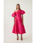 Aje Arista Tulip Sleeve Midi - 14 / Magenta - Dresses