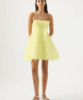 Aje Astrid Strapless Mini Dress - 8 / Yellow - Dresses