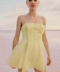 Aje Astrid Strapless Mini Dress - 8 / Yellow - Dresses