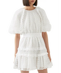 Aje Aveline Broderie Mini Dress - 8 / White - Dresses