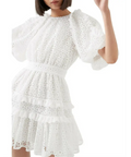 Aje Aveline Broderie Mini Dress - 8 / White - Dresses
