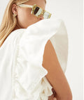 Aje Bonjour Asymmetric Midi Dress - 8 / White - Dresses